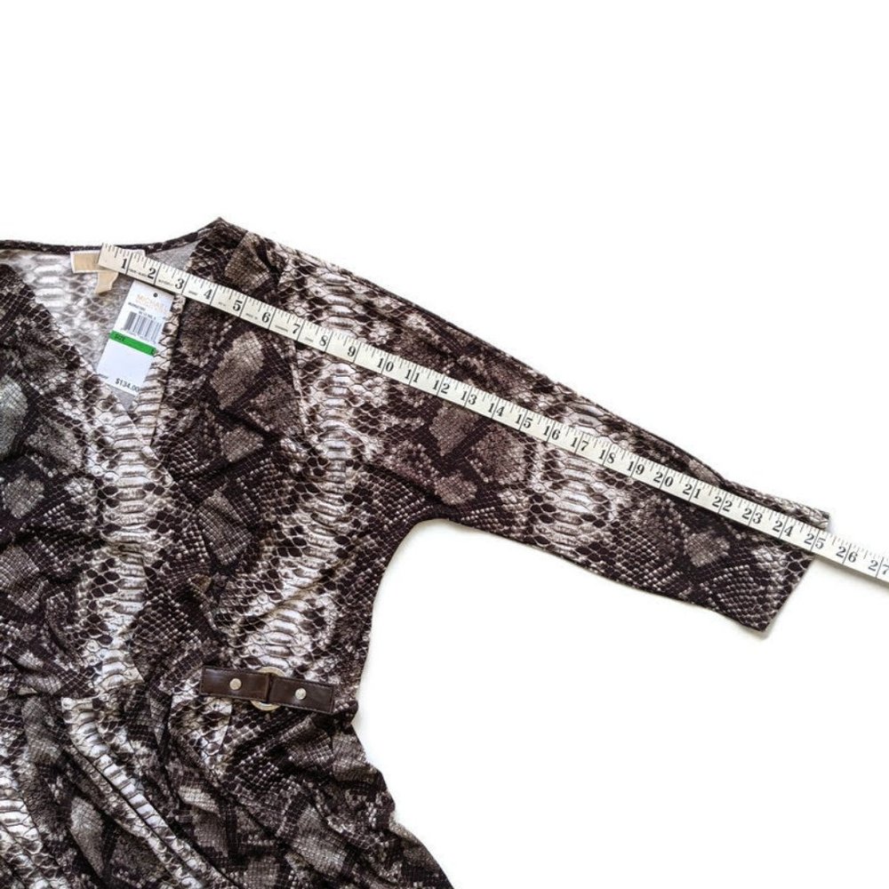 SOLD Michael Kors Brown Snake Print Wrap Dress L - Picture 7 of 16